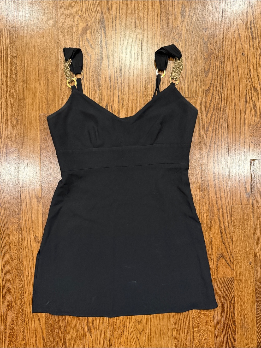 Marella made in Italy Black Sleeveless Dress with Chain Accent size 6